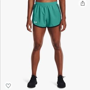 NWT Under Armour Women's Fly By‎ 2.0 Running Shorts size small, teal